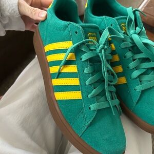 K-Swiss Teal and Yellow Suede Sneakers